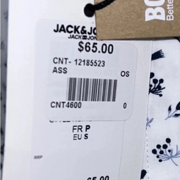 Jack & Jones,Men shirt Sm & Med,NWT,cotton 100,white & blue.BETTER COTTON ORG - Picture 12 of 13